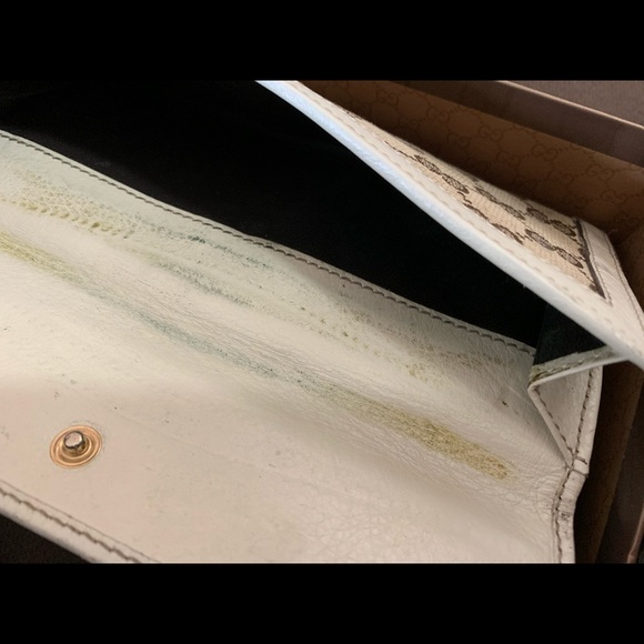 💥 Vintage Gucci White Leather  Wallet - Picture 5 of 8
